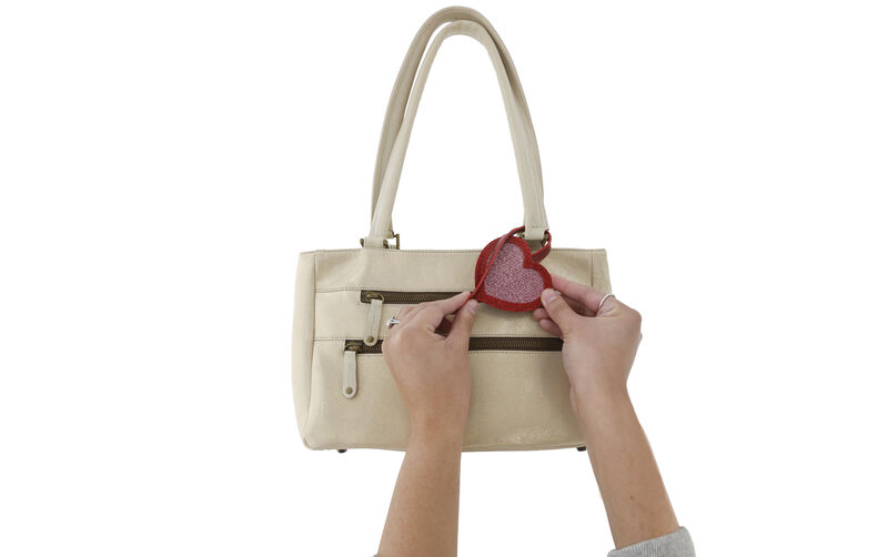 Glitter Heart Bag Charm, , large